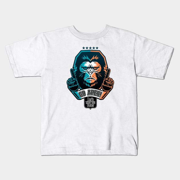 Go Apes Kids T-Shirt by heybro